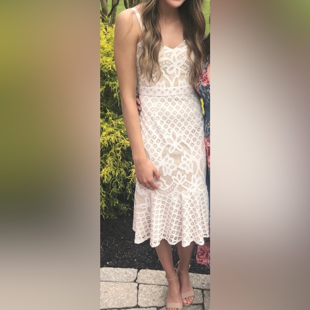 White Lace Midi Dress